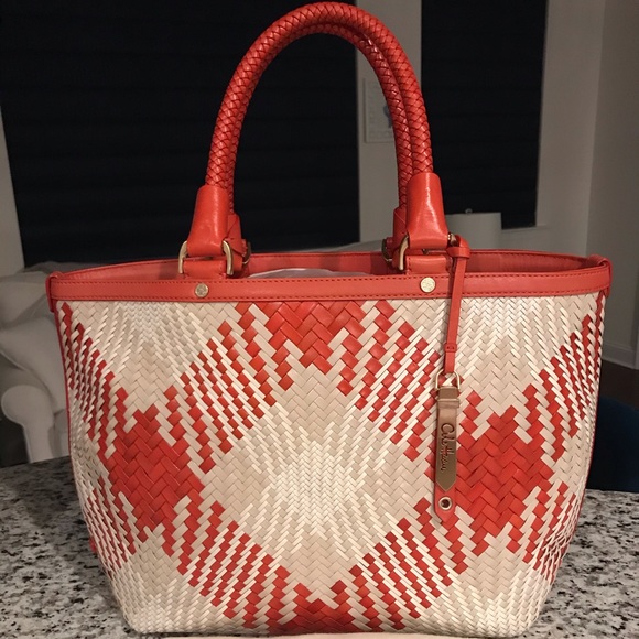 Cole Haan Handbags - ✨NEW!✨Cole Haan✨Genevieve✨NWT! RARE Woven Leather Large Diamond Weave Bag